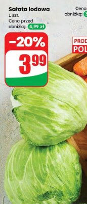 Sałata lodowa 1 szt. promocja w Dino