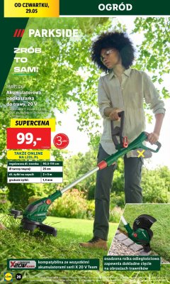 Podkaszarka akumulatorowa 20 v Parkside promocja