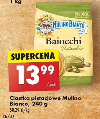 Ciastka baiocchi pistacjowe Mulino bianco promocja w Biedronka