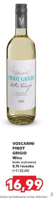 Wino Voscarini pinot grigio promocja w Kaufland
