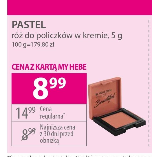 Róż w kremie Pastel cosmetics promocja