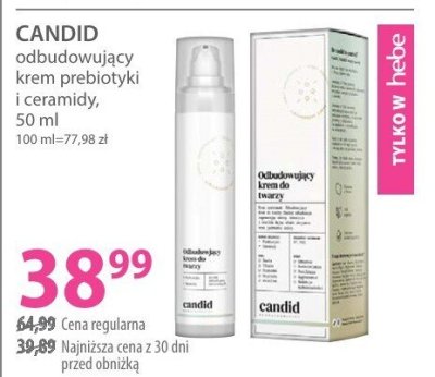 Krem prebiotyk CANDID odbudowujący i ceramidy 50 ml promocja w Hebe