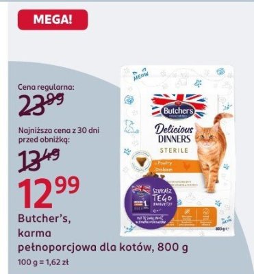 Karma pełnoporcjowa dla kotów Butcher's, 800 g promocja w Rossmann