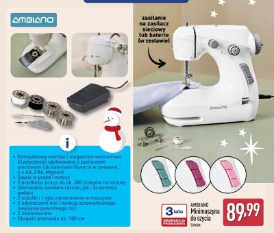 Minimaszyna do szycia AMBIANO promocja w Aldi