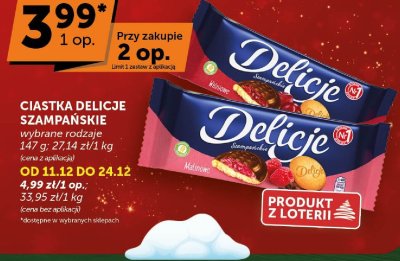 Ciastka Delicje szampańskie wybrane rodzaje promocja w Euro Sklep