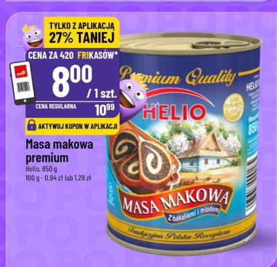 Masa makowa premium Helio 850g promocja w POLOmarket