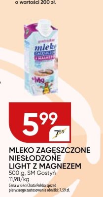 Mleko zagęszczone niesłodzone light z magnezem SM Gostyń promocja w Chata Polska