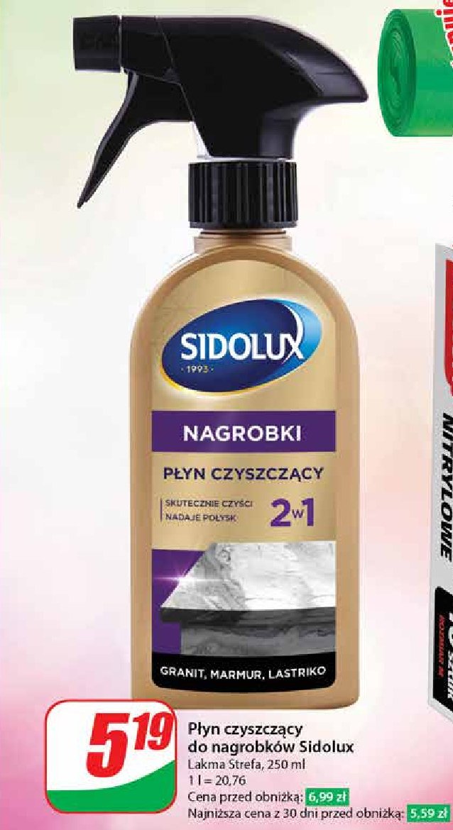 Płyn czyszczący do nagrobków granit marmur Sidolux do nagrobków promocja