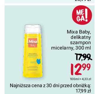 Bardzo delikatny szampon micelarny Mixa baby promocja