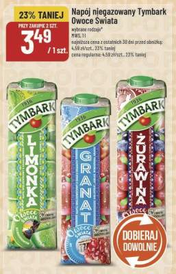 Napój niegazowany Owoce Świata wybrane rodzaje Tymbark promocja w POLOmarket