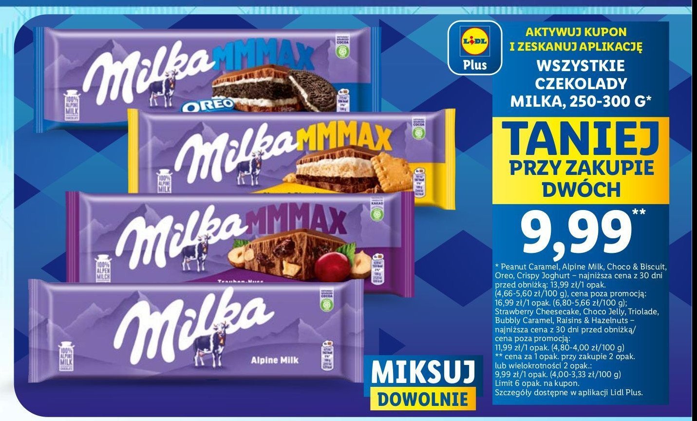 Czekolada raisins & hazelnuts Milka mmmax promocja