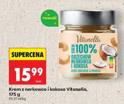 Krem z nerkowca i kokosa Vitanella, 175 g promocja w Biedronka