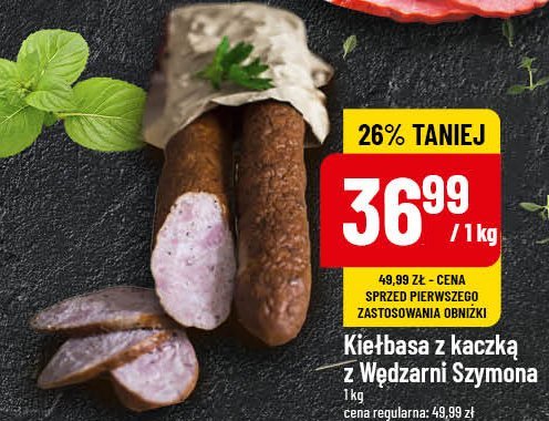 Kiełbasa z kaczką WĘDZARNIA SZYMONA promocja