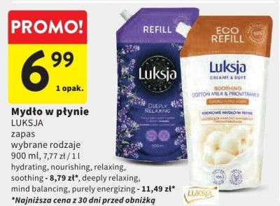 Mydło w płynie LUKSJA promocja w Intermarche
