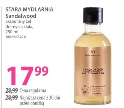 Żel STARA MYDLARNIA Sandalwood aksamitny żel do mycia ciała promocja w Hebe