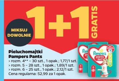 Pieluchomajtki Pants rozm. 4, 5, 6 promocja w Netto