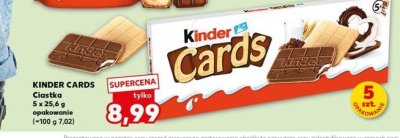 Herbatniki czekoladowe Kinder cards promocja