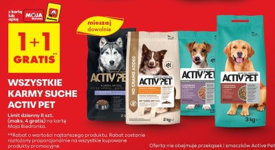Karma sucha dla psa wszystkie rodzaje 1+1 GRATIS promocja w Biedronka