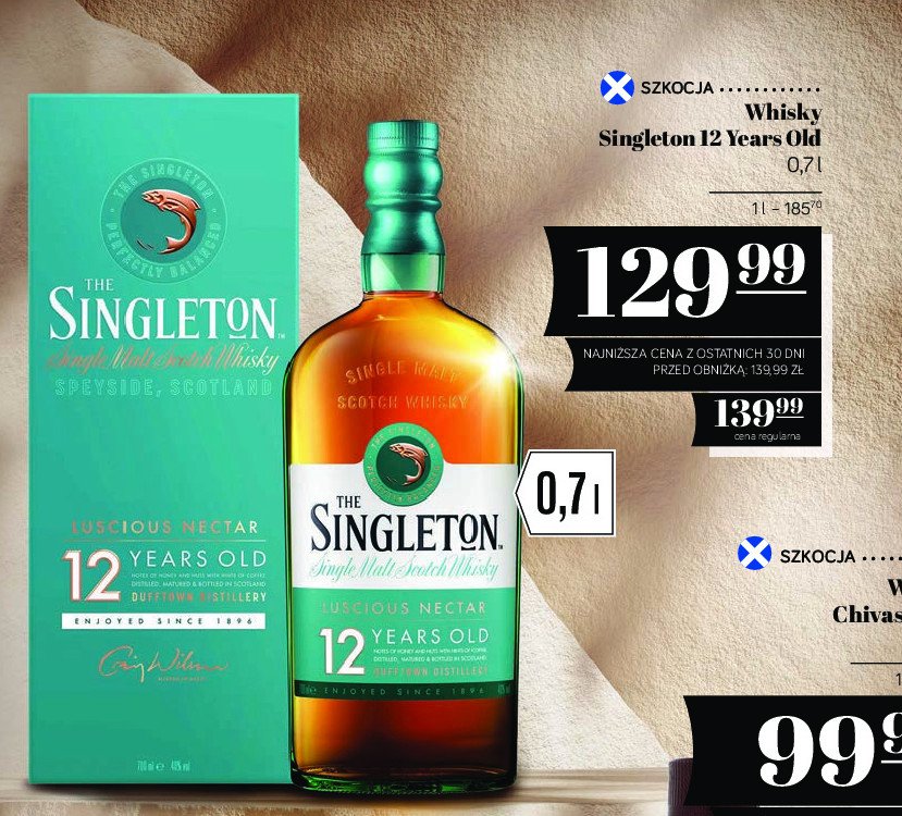 Whisky karton Singleton of dufftown 12 yo promocja