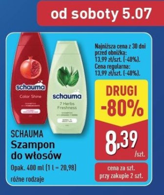 Szampon do włosów Schauma color shine promocja