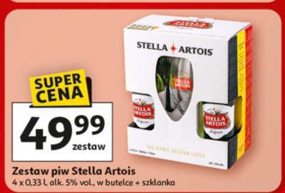 Zestaw piw Stella Artois 4x0.33l promocja w Auchan