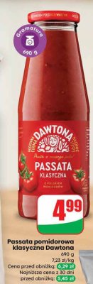 Passata pomidorowa klasyczna Dawtona promocja w Dino
