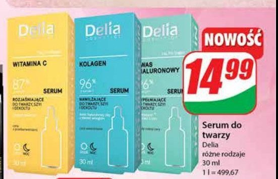Serum wypełniające kwas hialuronowy 96% Delia promocja