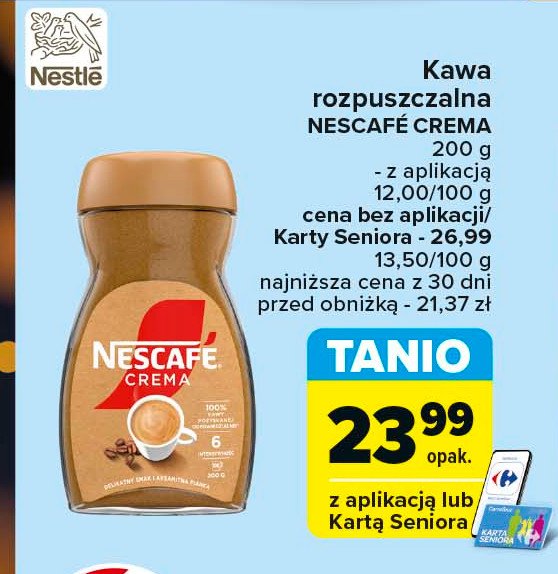 Kawa Nescafe crema promocja w Carrefour Market