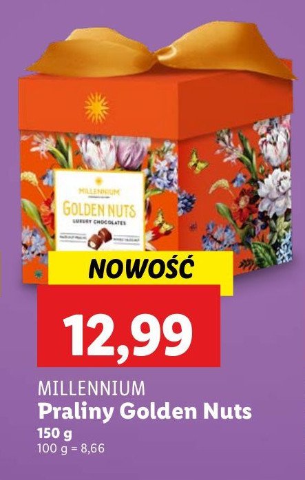 Praliny golden nuts Millennium promocja w Lidl