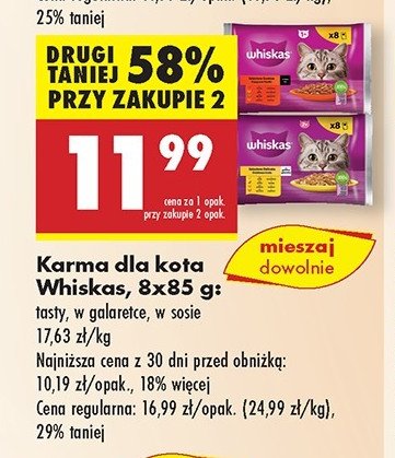 Karma dla kota drobiowa Whiskas promocja w Biedronka