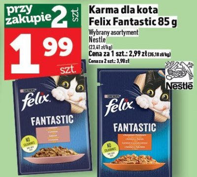 Karma dla kota Felix Fantastic 85g promocja w TOPAZ