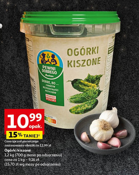 Ogorki kiszone Auchan pewni dobrego promocja