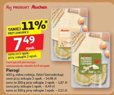 Pierogi szpinakowe zielone Kuchnia polki promocja w Auchan