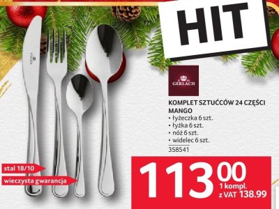 Komplet sztućców 24 części Mango łyżeczka 6 szt., łyżka 6 szt., nóż 6 szt., widelec 6 szt. promocja w Selgros