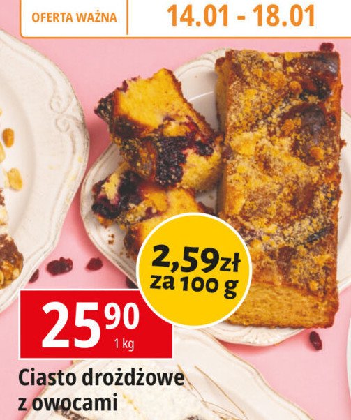 Ciasto drożdżowe z owocami promocja