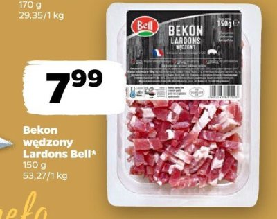 Bekon wędzony Lardons Bell promocja w Netto