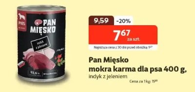 Karma mokra dla psa 400 g, indyk z jeleniem promocja w KAKADU