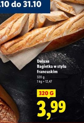 Pieczywo Deluxe Bagietka w stylu francuskim promocja w Lidl