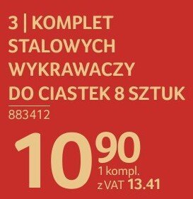 Komplet stalowych wykrawaczy do ciastek 8 sztuk promocja w Selgros
