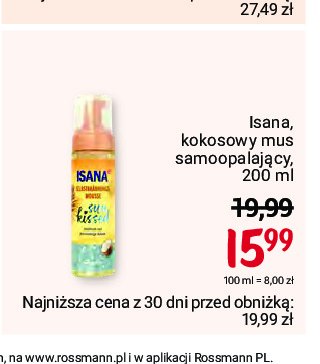 Mus samoopalający do ciała Isana sun kissed promocja