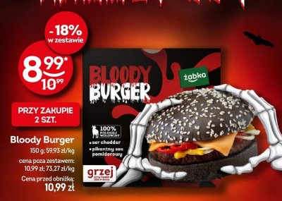 Burger Bloody Burger z serem cheddar i pikantnym sosem pomidorowym promocja w Żabka