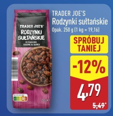Rodzynki sułtańskie Trader Joe's promocja w Aldi