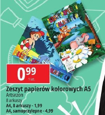 Zeszyt papierów kolorowych a5 8 kolorów Artsezon promocja