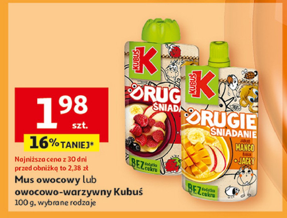 Kasza manna aronia + malina Kubuś drugie śniadanie promocja