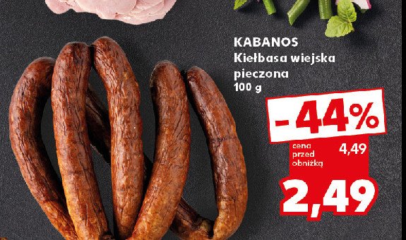 Kiełbasa wiejska pieczona Kabanos promocja w Kaufland