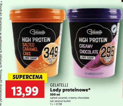 Lody peanut butter GELATELLI HIGH PROTEIN promocja
