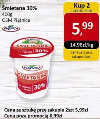 Śmietana 30% 400g OSM Piątnica promocja w Market Point