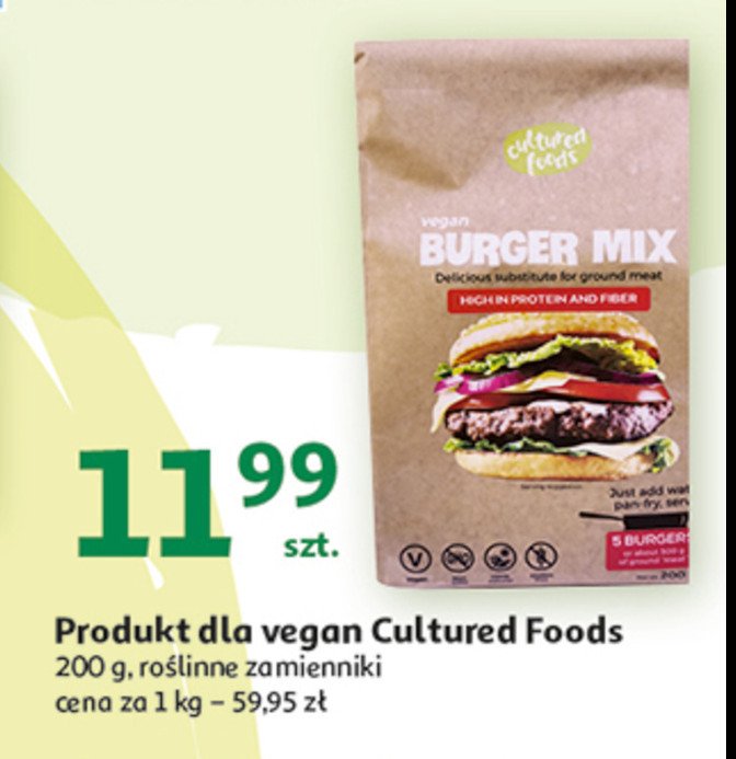 Danie burger mix Cultured foods promocja