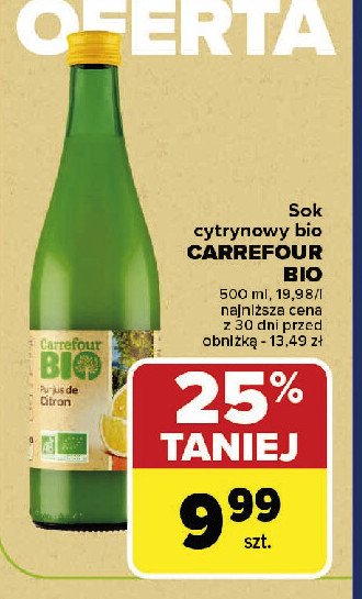 Sok cytrynowy Carrefour bio promocja