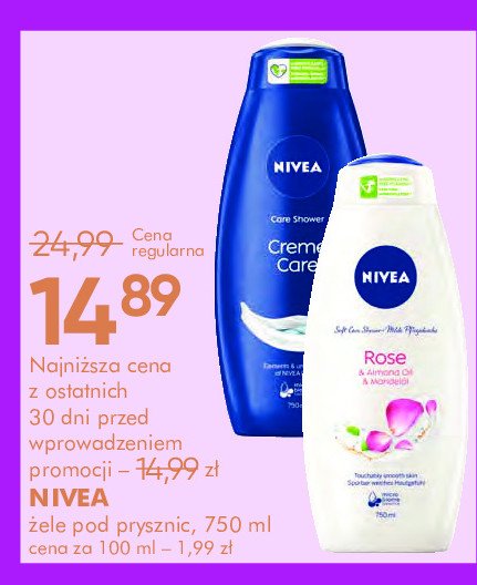 Żel pod prysznic rose & almond oil Nivea promocja